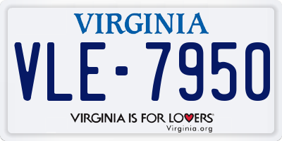 VA license plate VLE7950
