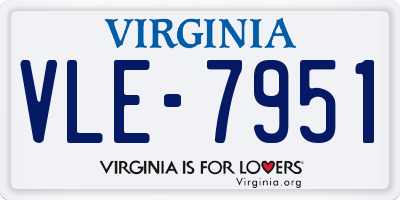 VA license plate VLE7951