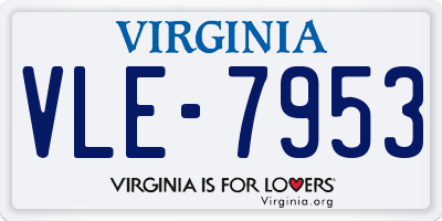 VA license plate VLE7953