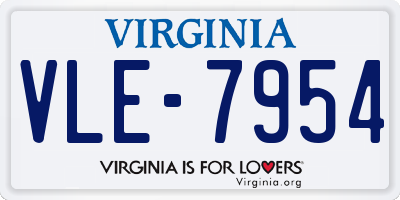 VA license plate VLE7954
