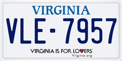 VA license plate VLE7957