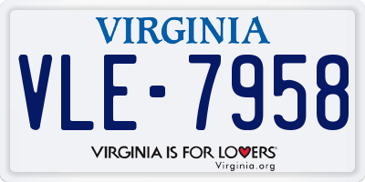 VA license plate VLE7958
