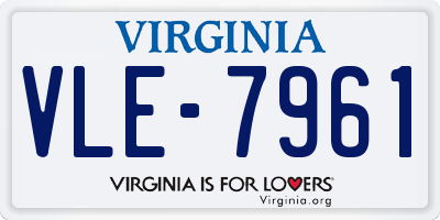 VA license plate VLE7961