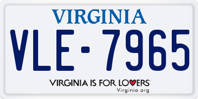VA license plate VLE7965