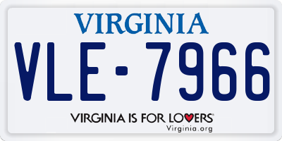 VA license plate VLE7966