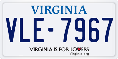 VA license plate VLE7967