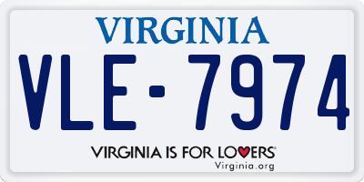VA license plate VLE7974