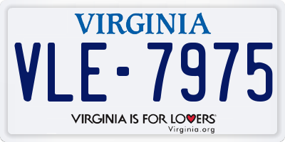 VA license plate VLE7975
