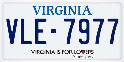 VA license plate VLE7977