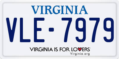 VA license plate VLE7979