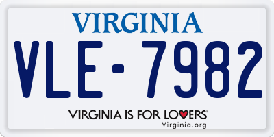 VA license plate VLE7982