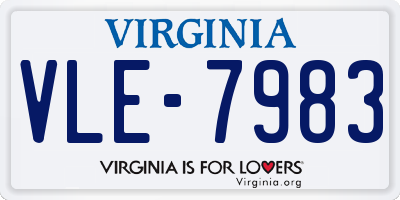 VA license plate VLE7983