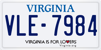 VA license plate VLE7984