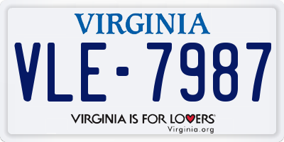 VA license plate VLE7987