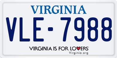 VA license plate VLE7988