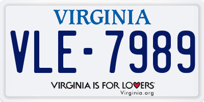 VA license plate VLE7989
