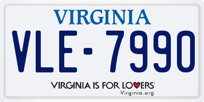 VA license plate VLE7990