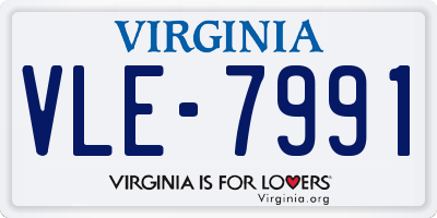 VA license plate VLE7991