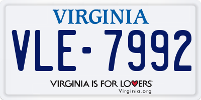 VA license plate VLE7992