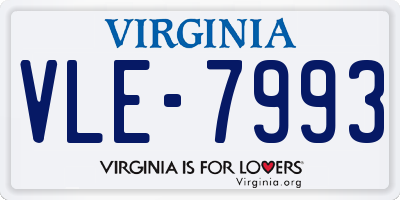 VA license plate VLE7993