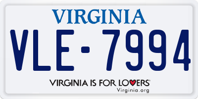 VA license plate VLE7994