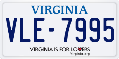 VA license plate VLE7995