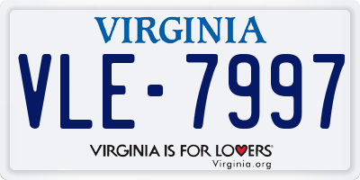 VA license plate VLE7997