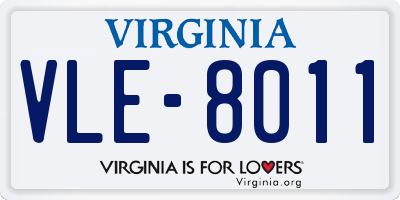 VA license plate VLE8011