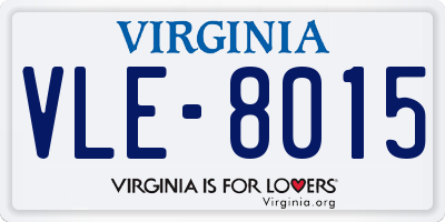 VA license plate VLE8015