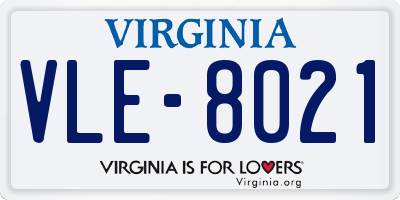 VA license plate VLE8021