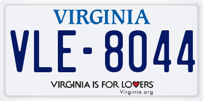 VA license plate VLE8044
