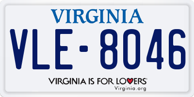 VA license plate VLE8046