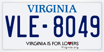 VA license plate VLE8049