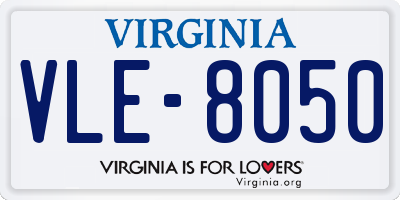 VA license plate VLE8050