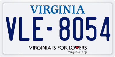 VA license plate VLE8054