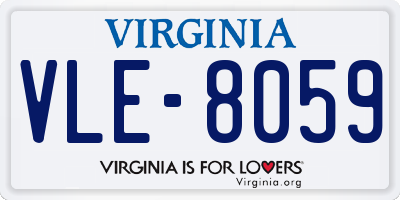 VA license plate VLE8059