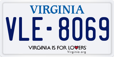 VA license plate VLE8069