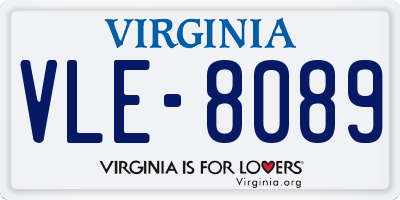 VA license plate VLE8089