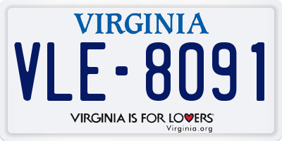 VA license plate VLE8091