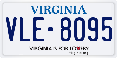 VA license plate VLE8095