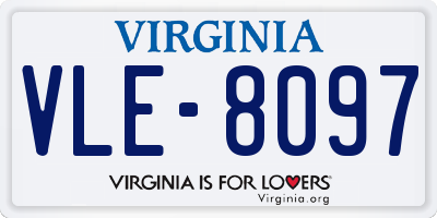 VA license plate VLE8097