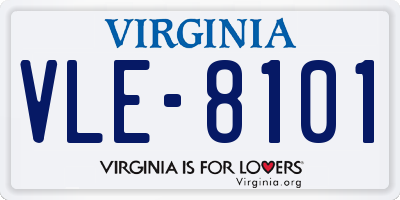 VA license plate VLE8101