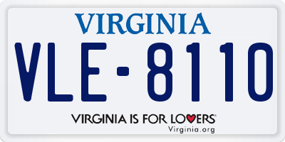VA license plate VLE8110