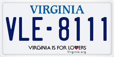 VA license plate VLE8111