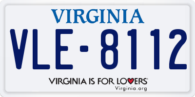 VA license plate VLE8112