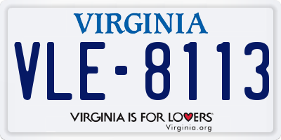 VA license plate VLE8113