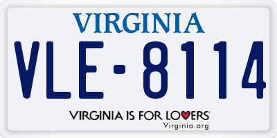 VA license plate VLE8114