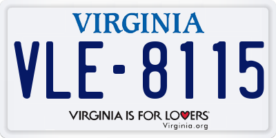 VA license plate VLE8115