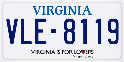 VA license plate VLE8119