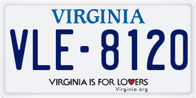 VA license plate VLE8120